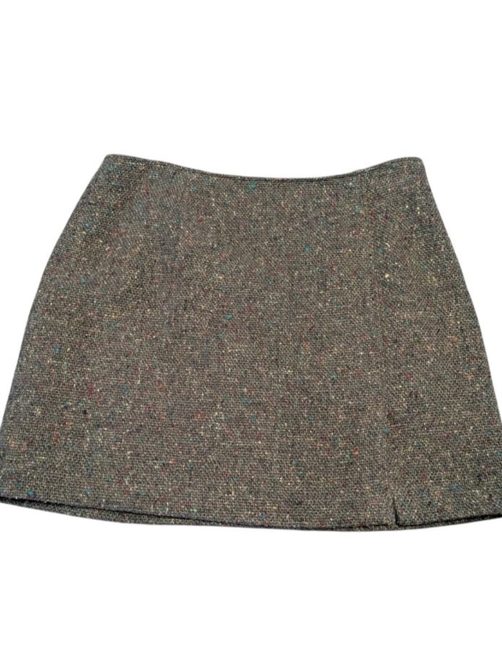 Woven Tweed Mini Skirt in Brown